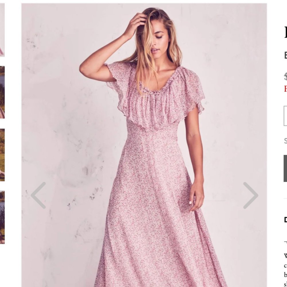 NEW LoveShackFancy Evelyn off shoulder dress